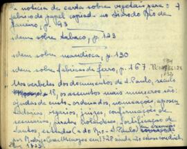 Referências temáticas do livro do Rio de Janeiro e dos verbetes dos documentos de São Paulo