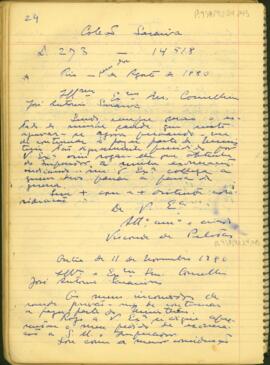 Carta do Visconde de Pelotas ao Conselheiro José Antônio Saraiva