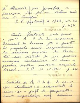 Resumo da certidão de D. Rodrigo Cesar de Menezes