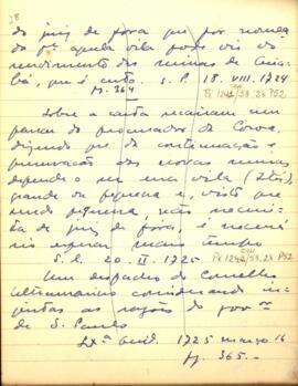 Resumo do parecer do Procurador da Coroa desfavorável à solicitação de um juiz de fora para a Vila de Itu