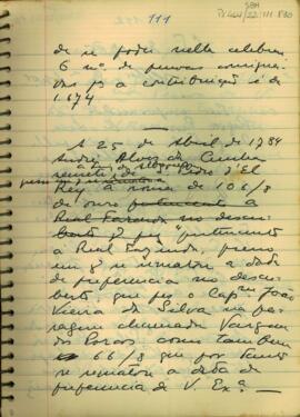 Carta de André Alves da Cunha a Luís de Albuquerque de Melo Pereira e Caceres
