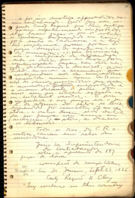 Fragmento de correspondência, em inglês, do Conde [Ragnet] a Henry Clay