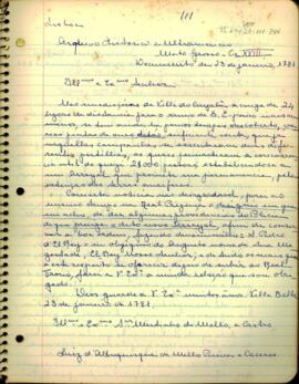 Carta de D. Luis de Albuquerque de Melo Pereira e Caceres a Martinho de Melo e Castro