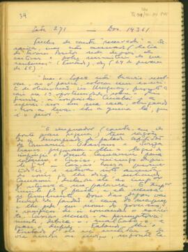 Fragmento de carta confidencial ao Conselheiro José Antônio Saraiva