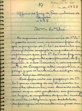 Carta de Miguel José Rodrigues a D. Luis de Albuquerque de Melo Pereira e Caceres