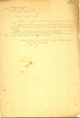 Carta do Capitão-mor Antônio da Silva Leite a D. João Carlos Augusto d' Oeynhausen
