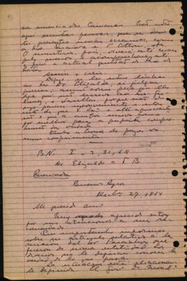 Carta, em espanhol, de R. Elizalde a A. C. Bastos