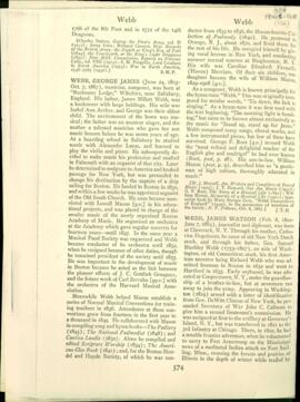 Fragmento de livro constando a biografia de George James Webb e James Watson Webb