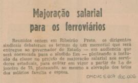 Majoração salarial para os ferroviários