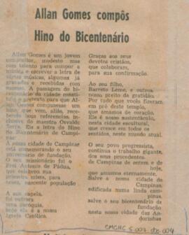 Allan Gomes compôs Hino do Bicentenário